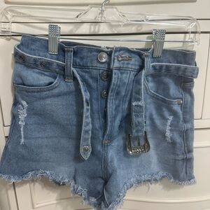 Altar'd State Blue Jean Shorts Distressed Frayed Hem